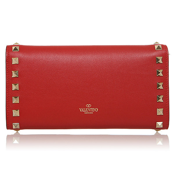 ヴァレンティノスーパーコピー VALENTINO 16AW ロックスタッド 長財布/クラッチバック_RED LW0P0225 0RO