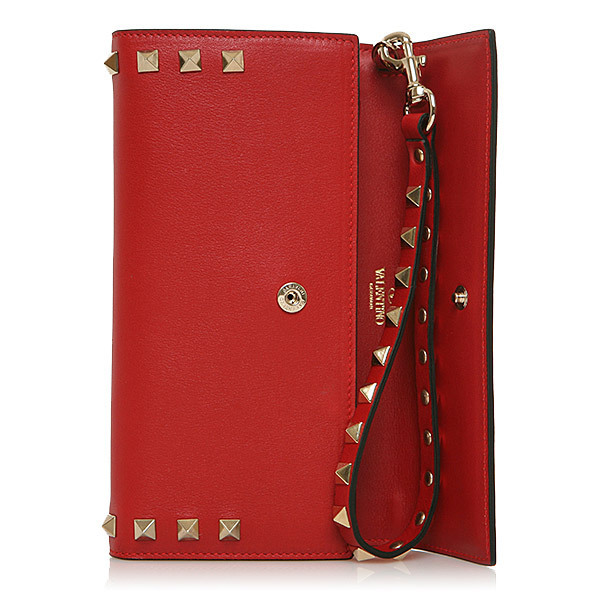 ヴァレンティノスーパーコピー VALENTINO 16AW ロックスタッド 長財布/クラッチバック_RED LW0P0225 0RO