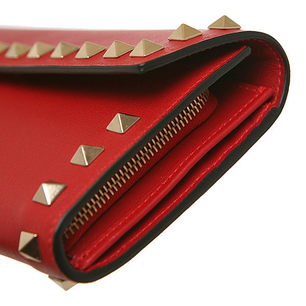 ヴァレンティノスーパーコピー VALENTINO 16AW ロックスタッド 長財布/クラッチバック_RED LW0P0225 0RO