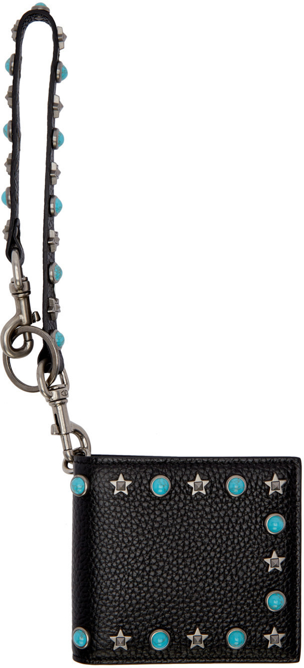 2017新作 ヴァレンティノスーパーコピー Stone & Rockstud Bifold Wallet ターコイズ&ロックスタッズ財布 162476M164003
