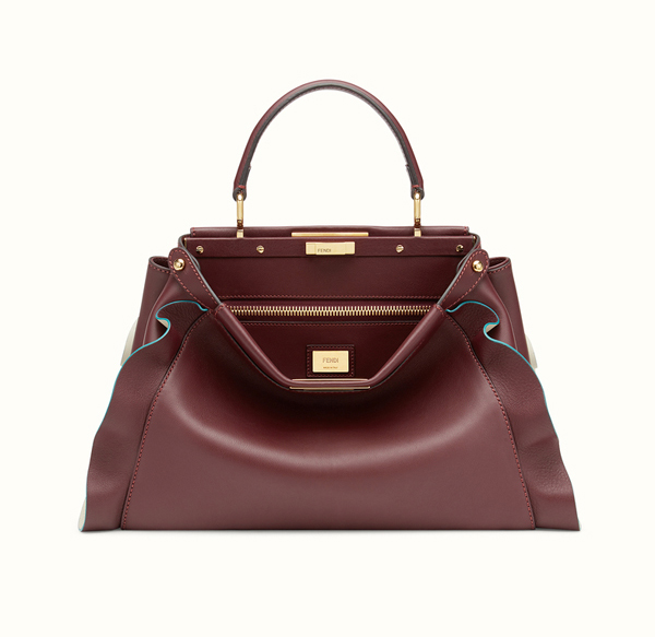 新作【フェンディスーパーコピー FENDI】フリル Wave Regular Peekaboo Burgundy 8BN290I8MF06MQ