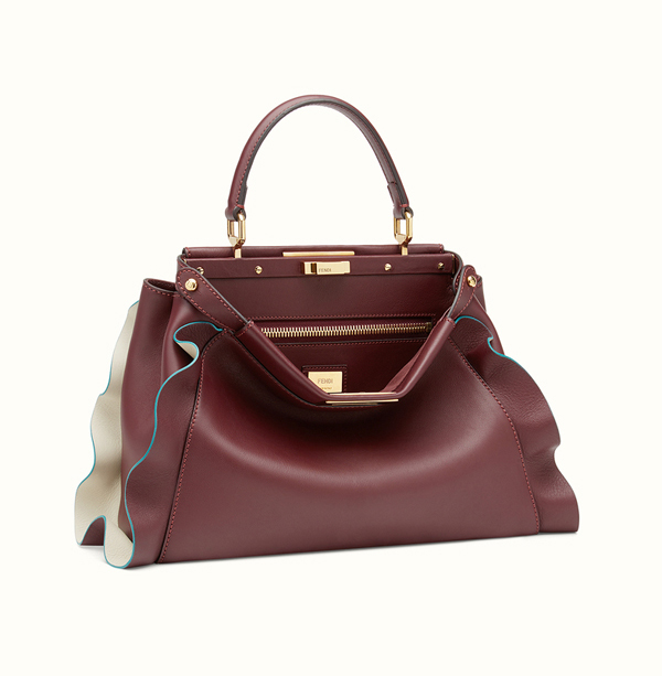 新作【フェンディスーパーコピー FENDI】フリル Wave Regular Peekaboo Burgundy 8BN290I8MF06MQ