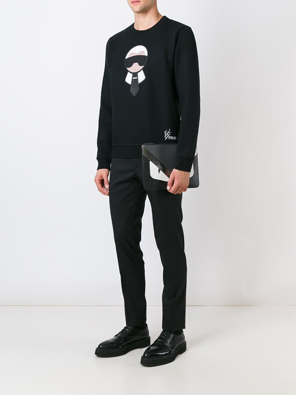 フェンディクラッチスーパーコピー FENDI ポーチ 7N0078 8FJ F06HQ 色:NERO+GRAPHITE+R.VBL