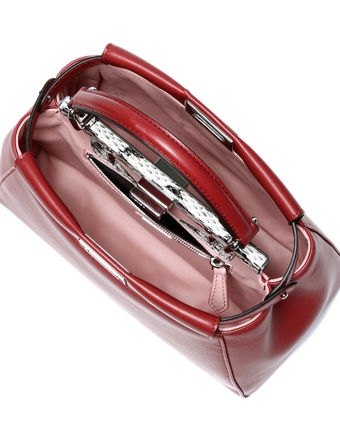 FENDIフェンディスーパーコピー ショルダー付 ハンドバッグ ミニ レッド PEEKABOO フリルピー8BN244 7RK F02T4 