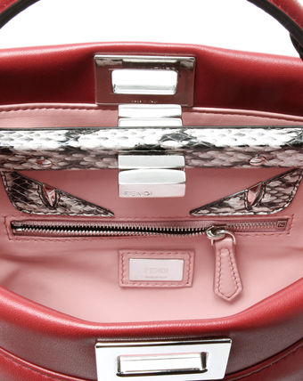 FENDIフェンディスーパーコピー ショルダー付 ハンドバッグ ミニ レッド PEEKABOO フリルピー8BN244 7RK F02T4 