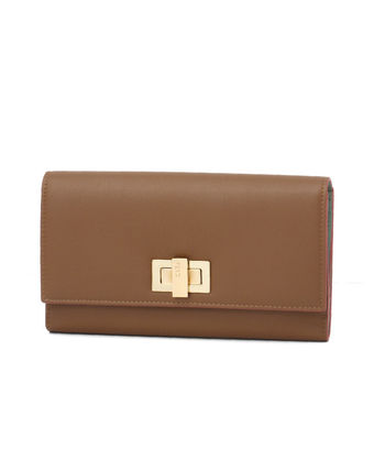 FENDI/フェンディスーパーコピー★ロック式×２つ折り財布 ★新作 ブルー/ブラウン