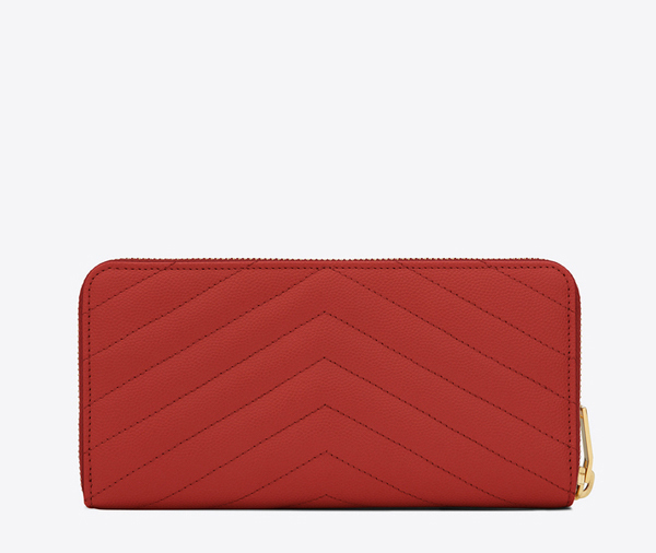 ☆SAINT LAURENTサンローランスーパーコピーモノグラムラウンドジップウォレット Red 372265BOW01 1000