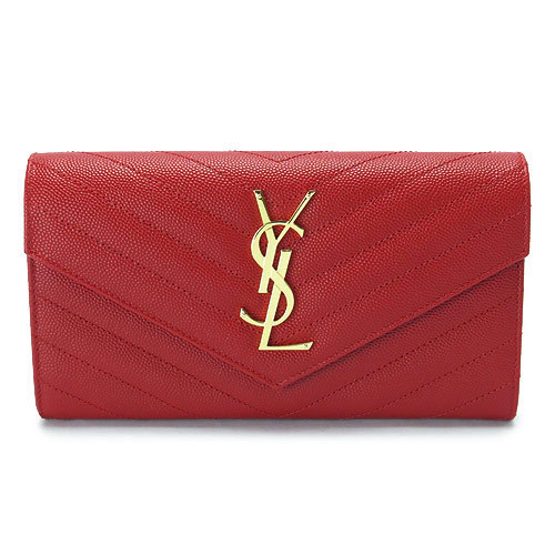 Saint Laurent サンローランスーパーコピー パリ 長財布 レザー 372264 BOW01 6422/NEW RED