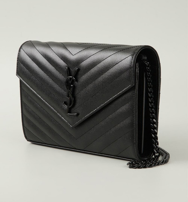 Saint Laurent 大人気セール☆サンローランスーパーコピー モノグラムクラッチ　黒Ｘ黒