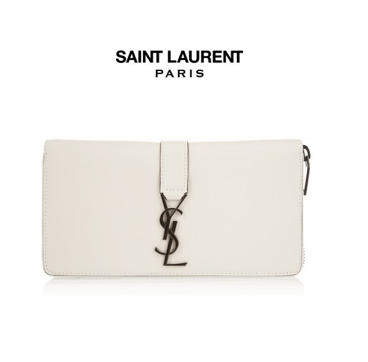Saint Laurent YSL Line サンローランスーパーコピー オフホワイトレザーウォレット