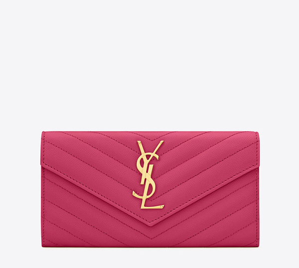 YSL*☆SAINT LAURENT☆(Yves Saint Laurent)サンローランスーパーコピー☆モノグラム フラップ長財布 レッド 372264BOW03