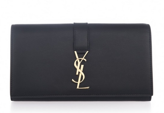 Saint Laurent セール サンローランスーパーコピー ＹＳＬロゴフラップ長財布 黒