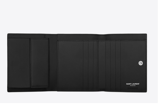 完売必須☆新作 Saint Laurent サンローランスーパーコピー モノグラム財布　黒Xシルバー