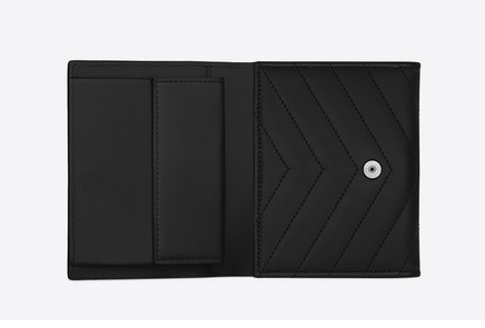 完売必須☆新作 Saint Laurent サンローランスーパーコピー モノグラム財布　黒Xシルバー