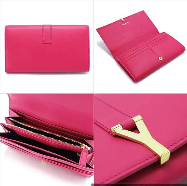 【2016年春 夏】★Saint Laurent サンローランスーパーコピー 18枚カード×フラップ財布★最新★ Pink