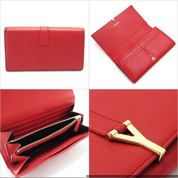 【2016年春 夏】★Saint Laurent サンローランスーパーコピー 18枚カード×フラップ財布★最新★ Red