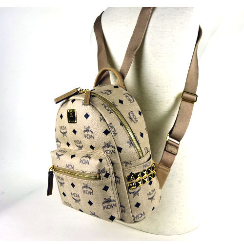 エムシーエム MCM スーパーコピー MMK5SVE41 IG001 ベージュ スタッズ BACKPACK リュック XS 