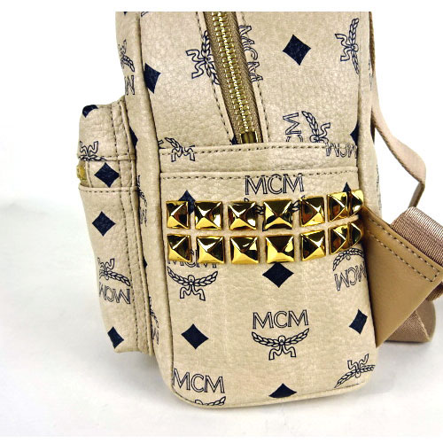 エムシーエム MCM スーパーコピー MMK5SVE41 IG001 ベージュ スタッズ BACKPACK リュック XS 