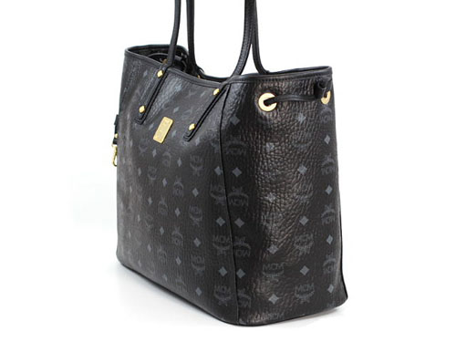 エムシーエム スーパーコピー【MCM】バッグ トートバッグ『2014年秋冬』MWP4AVI38/BK001 SHOPPER Pリバーシブルトートバッグ ポーチ付 ブラック レザー ユニセックス
