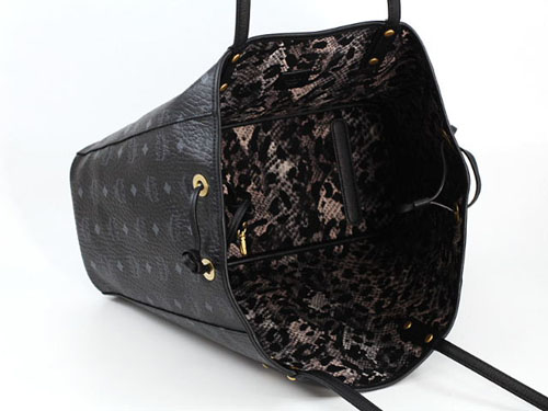 エムシーエム スーパーコピー【MCM】バッグ トートバッグ『2014年秋冬』MWP4AVI38/BK001 SHOPPER Pリバーシブルトートバッグ ポーチ付 ブラック レザー ユニセックス