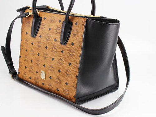 エムシーエム スーパーコピー【MCM】バッグ トートバッグ『2016年秋冬』MWT4AJD17 CB001 JEDE VISETOS MDトートバッグ ブラウン/ブラック レザー レディース