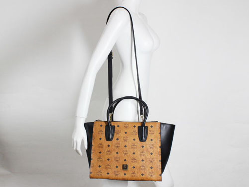 エムシーエム スーパーコピー【MCM】バッグ トートバッグ『2016年秋冬』MWT4AJD17 CB001 JEDE VISETOS MDトートバッグ ブラウン/ブラック レザー レディース