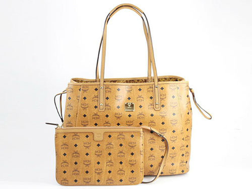 エムシーエム スーパーコピー【MCM】バッグ ショッパーバッグ MWP3AVI37/CO001 VISETOSリバーシブルショッパー ライトブラウン レザー ユニセックス
