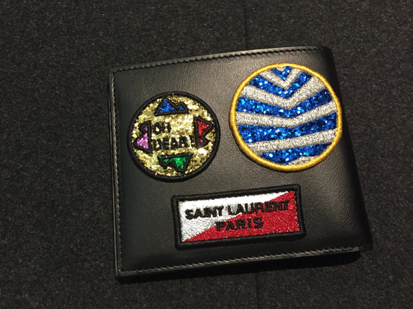 関送込【Saint Laurent】サンローラン スーパーコピー マルチパッチ レザー折財布