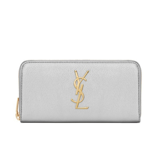 【SAINT LAURENT】サンローラン スーパーコピー MONOGRAM メタリックジップ 長財布 メンズ