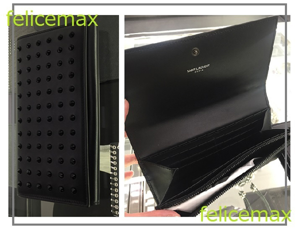 品薄サンローラン スーパーコピー スタッズ長財布　2色関税込