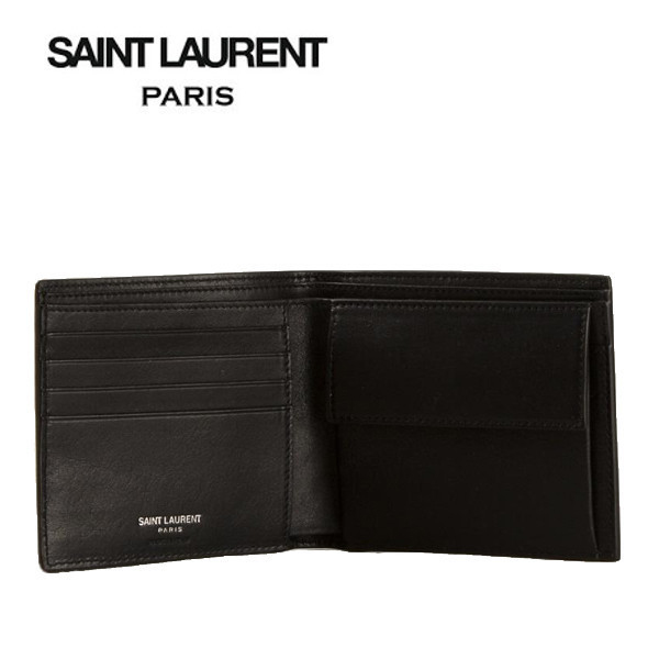 ☆Saint Laurent☆サンローラン スーパーコピー【SALE】COOL!! スタッズ付き 二つ折り財布 361319 BYW36 1000