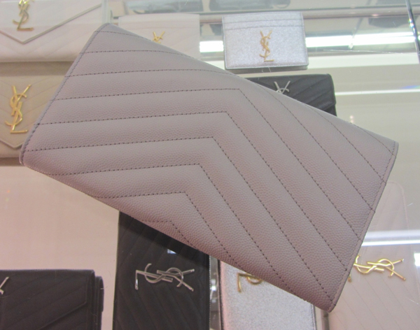 NEW☆Saint Laurentサンローラン スーパーコピー モノグラム コンチ長財布 ライトグレー