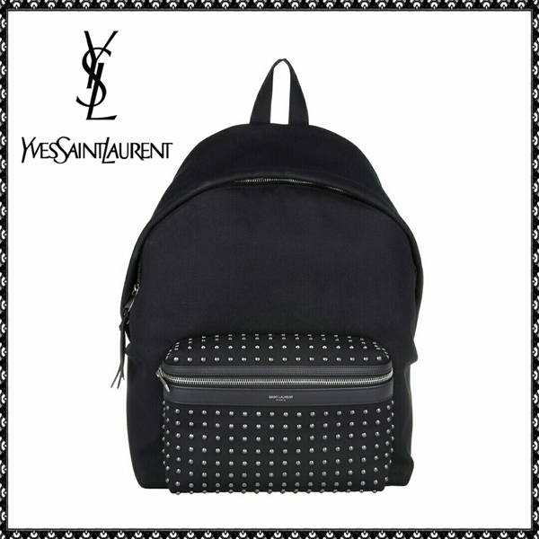 2016 新作 【Saint Laurent】サンローランスーパーコピー スタッズ リュックサック ☆★ 437087 GKQ8F 1000 / BLACK