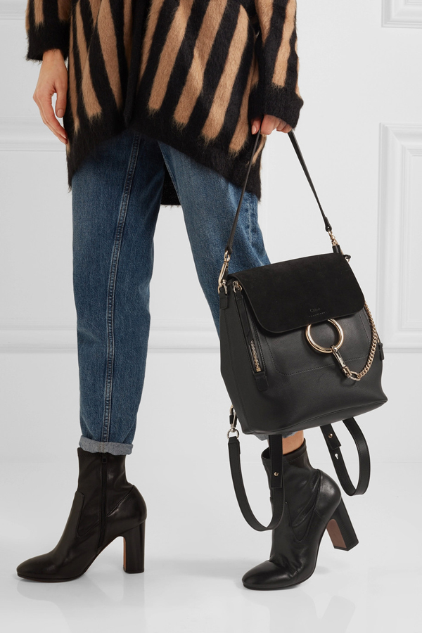 16-17新作 クロエバックパックスーパーコピー CHLOE/ Faye medium テクスチャードレ レザー スエード バックパック