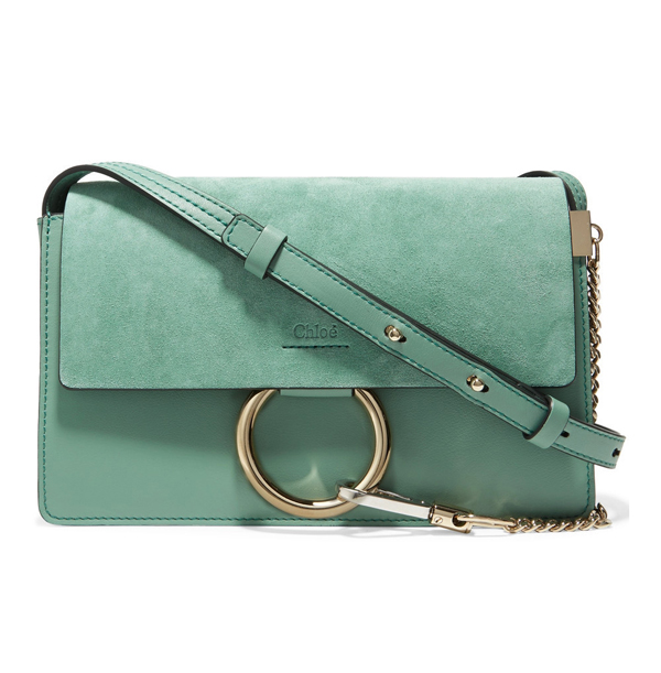 2016-17AW クロエバッグスーパーコピー CHLOE/ Fayeスエード レザー ショルダーバッグ ミント