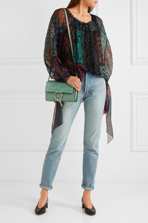 2016-17AW クロエバッグスーパーコピー CHLOE/ Fayeスエード レザー ショルダーバッグ ミント