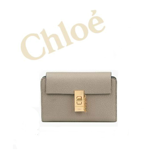 2016-17秋冬新作 クロエ財布スーパーコピー CHLOE DREW コンパクト ラムスキン MOTTY GREY