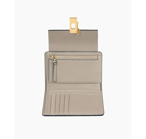 2016-17秋冬新作 クロエ財布スーパーコピー CHLOE DREW コンパクト ラムスキン MOTTY GREY
