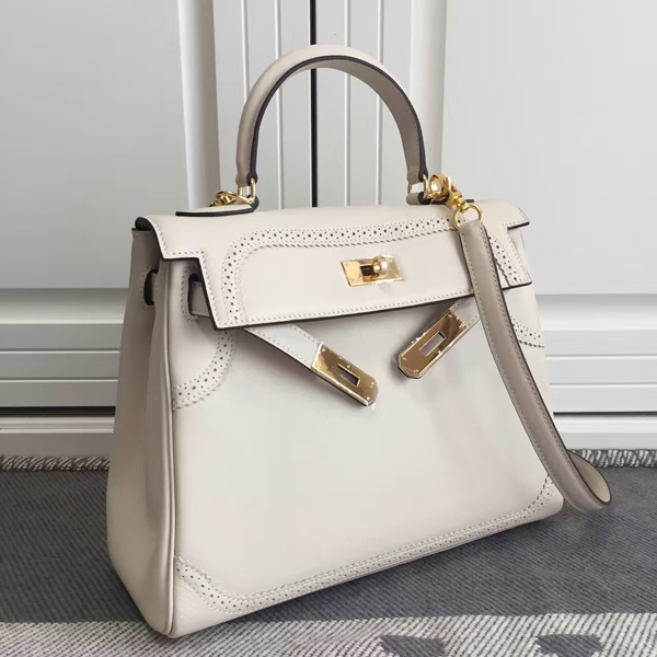 エルメスケリー コピー 28cm 内縫い HERMES Apricotパラダイス ハンドバッグ ヴォースイフト レザー Q刻印 