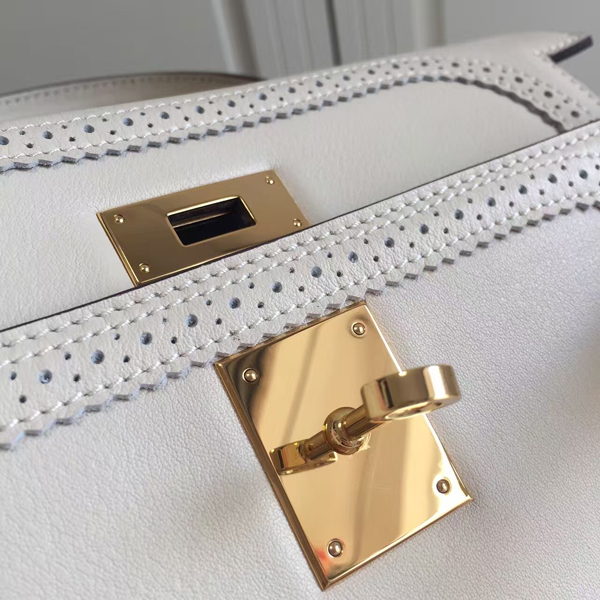 エルメスケリー コピー 28cm 内縫い HERMES Apricotパラダイス ハンドバッグ ヴォースイフト レザー Q刻印 