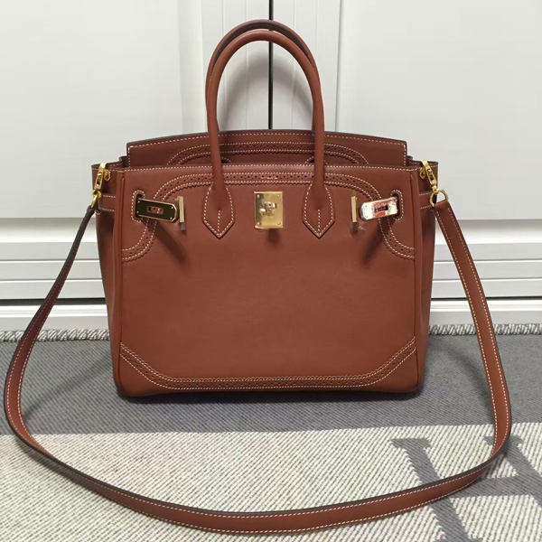 エルメスバーキン コピー ギリーズ HERMES 30cm バッグ Coffee ゴールド金具
