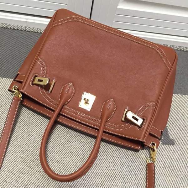 エルメスバーキン コピー ギリーズ HERMES 30cm バッグ Coffee ゴールド金具