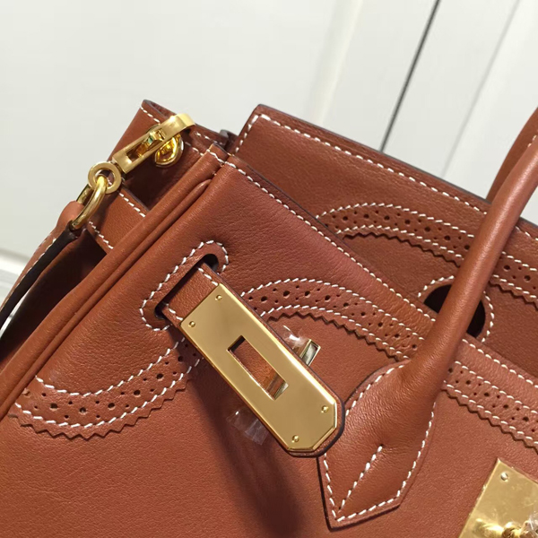 エルメスバーキン コピー ギリーズ HERMES 30cm バッグ Coffee ゴールド金具