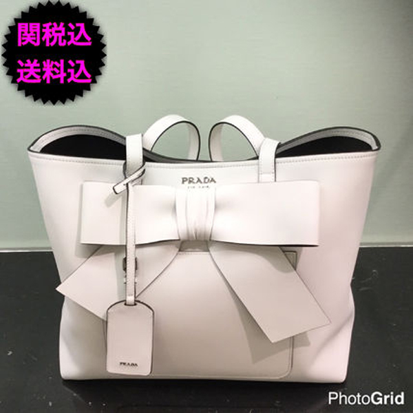 2017'新作SALE！PRADAプラダスーパーコピー りぼん付 レザートートバッグ 1BG046