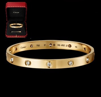CARTIERカルティエ ブレスレット スーパーコピー 【LOVE10ブレスレットB6040516/YELLOWゴールド+ダイヤ】