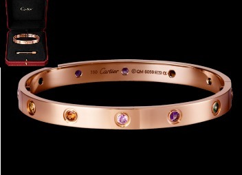 CARTIERカルティエ ブレスレット スーパーコピー 【LOVEブレスレットB6036517ローズゴールド＋ストーン】