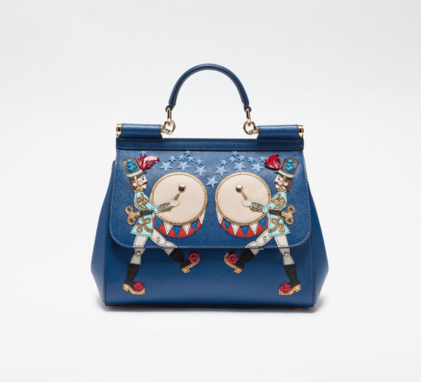 2017新作 SICILY Dolce&Gabbana(D&G)ドルチェ&ガッバーナ スーパーコピー バッグ DAUPHINEプリントレザーデコレーション ミディアム