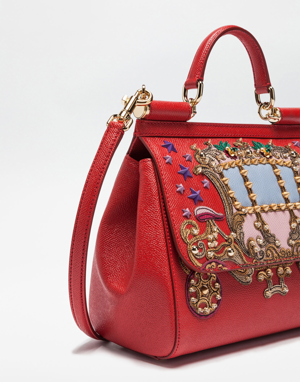 2017新作人気 SICILY DOLCE & GABBANA  (D&G)ドルチェ&ガッバーナ スーパーコピー バッグ DAUPHINEプリントレザーデコレーション ミディアム BB6002AE66180303