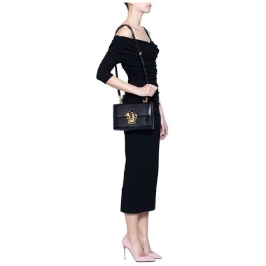 2017新作人気 LUCIA Dolce&Gabbana(D&G)ドルチェ&ガッバーナ スーパーコピー イグアナプリント 2way レザーハンドバッグ Black