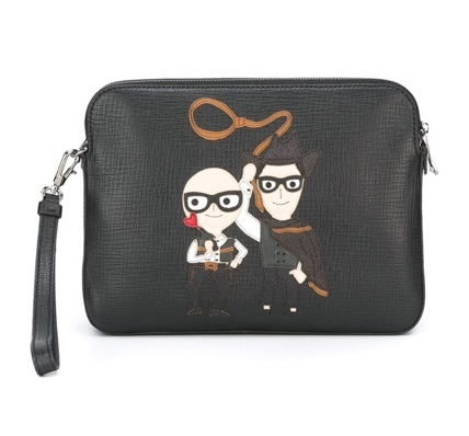 16-17AW 【(D&G)ドルチェ&ガッバーナ スーパーコピー】Dolce & Gabbana パッチ ジップ クラッチ BM1253AC73680999